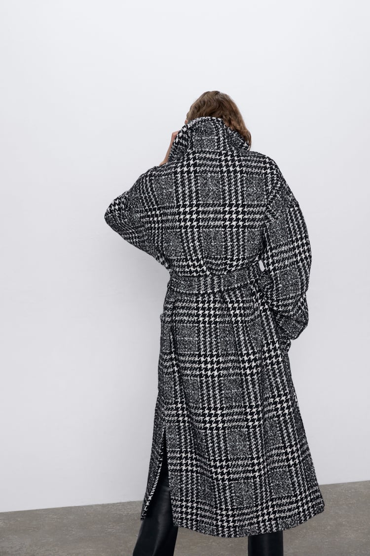 Image 4 of CHECK COAT WITH BELT from Zara
