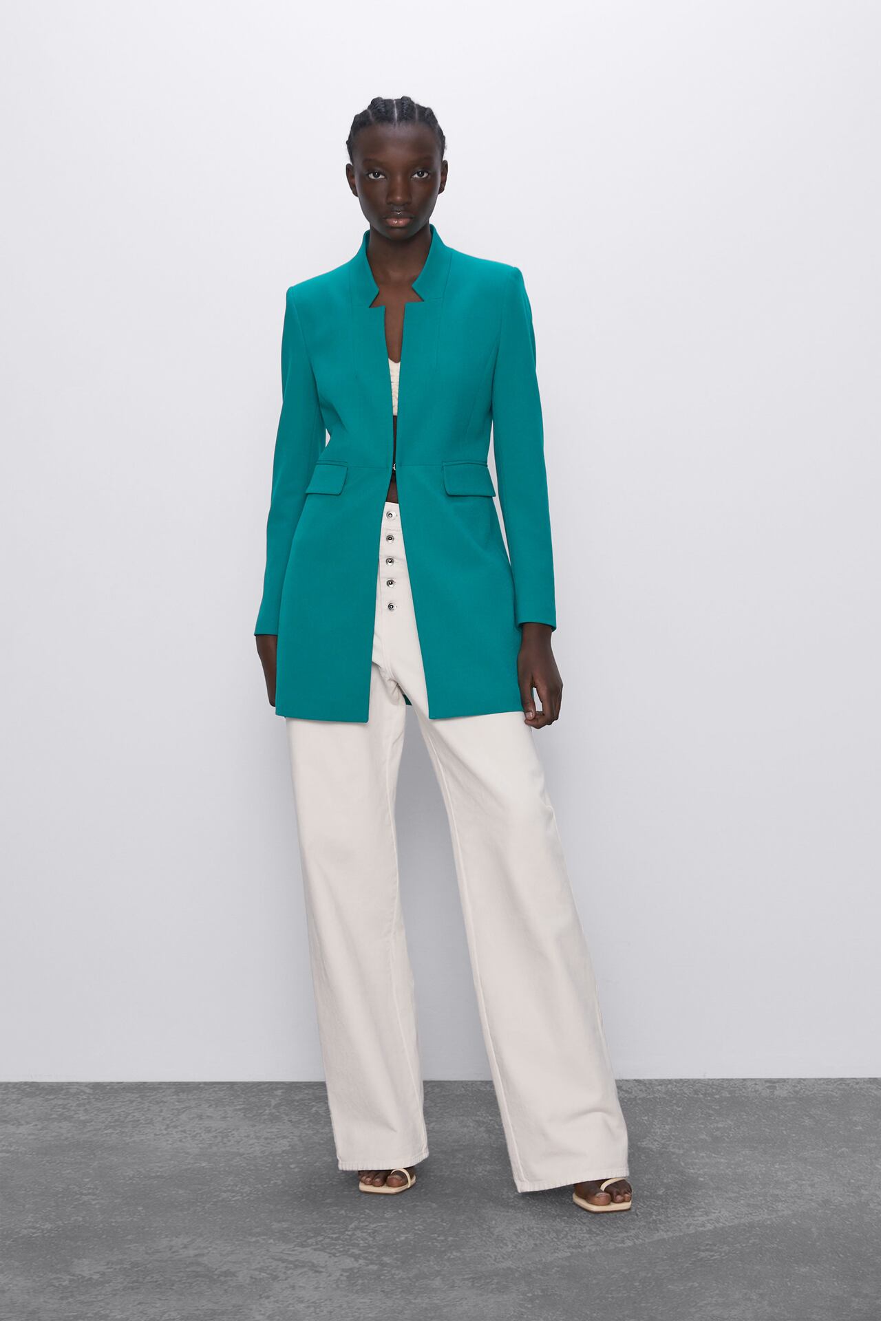 Image 1 of INVERTED LAPEL COLLAR FROCK COAT from Zara