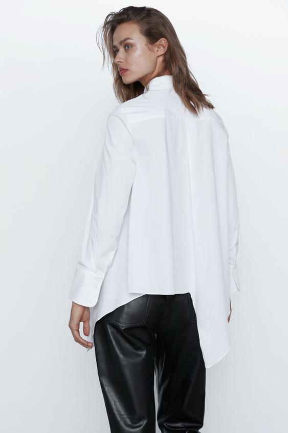 Image 5 of ASYMMETRIC POPLIN SHIRT from Zara
