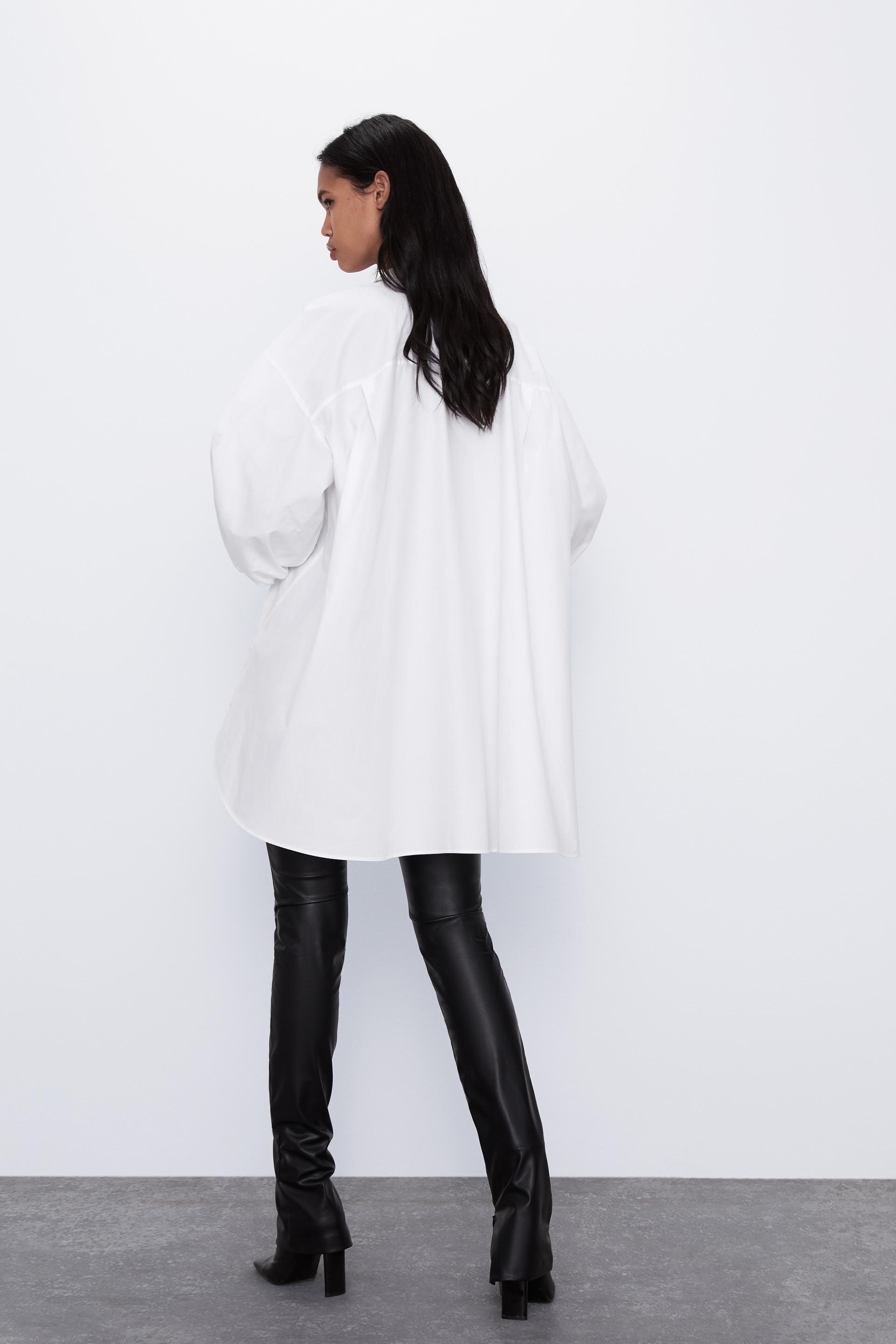 Poykamiso Poplina Oversized Zara Ellada