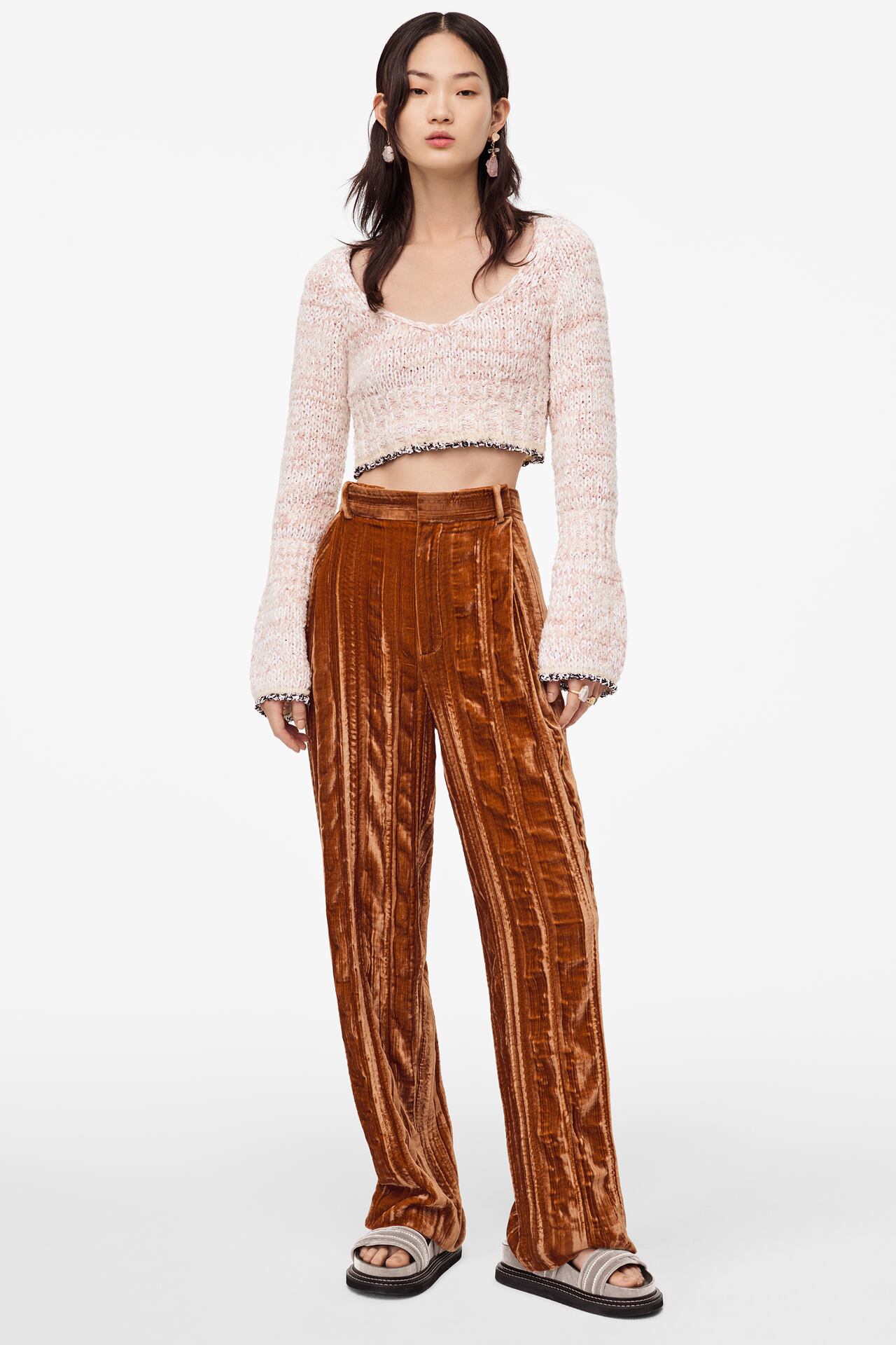 Image 2 of LIMITED EDITION VELVET TROUSERS from Zara
