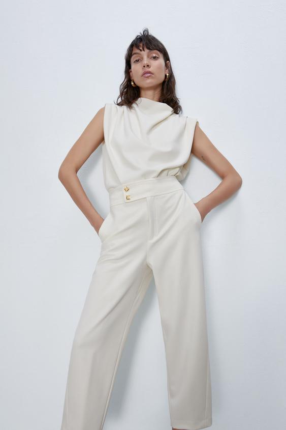 Pantalones Blancos De Mujer Zara Espana
