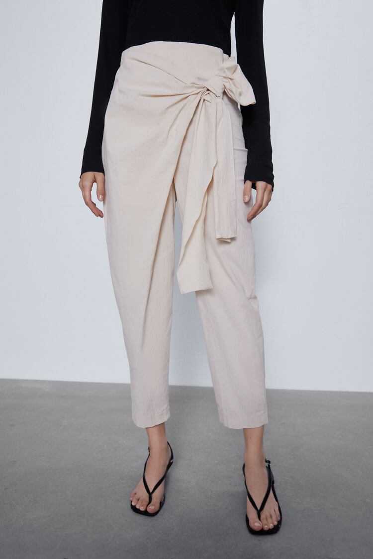 Image 2 of PAREO TROUSERS WITH BOW from Zara