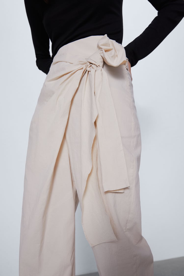 Image 6 of PAREO TROUSERS WITH BOW from Zara