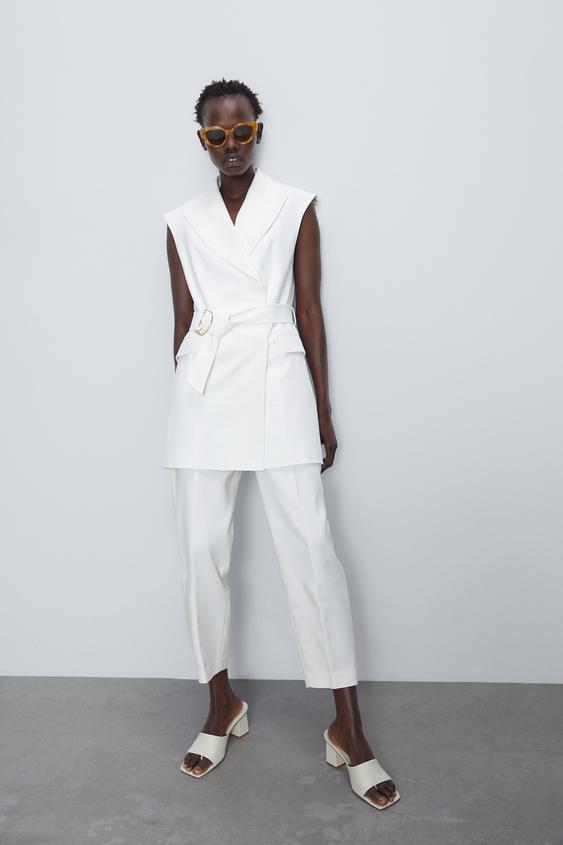 Pantalones Blancos De Mujer Zara Espana