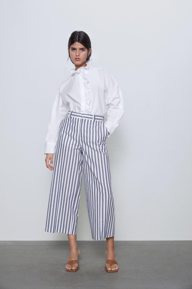 pantalon zara femme rayure