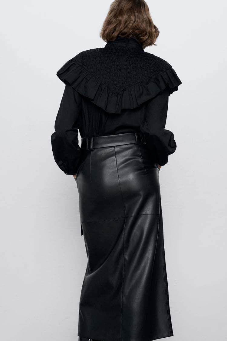 Image 3 of FAUX LEATHER PENCIL SKIRT from Zara
