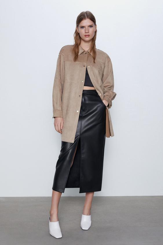 zara women's faux suede jacket