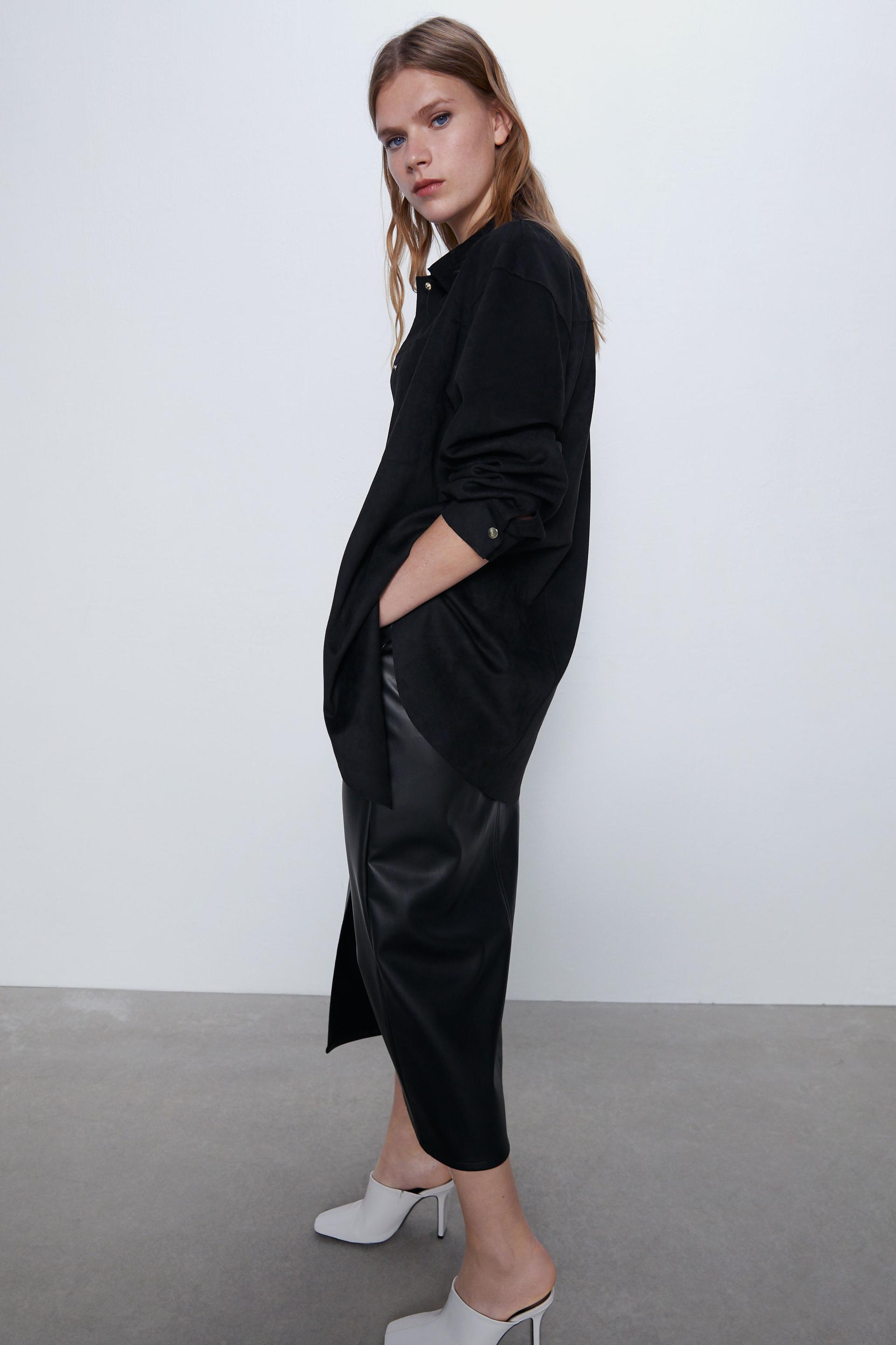 faux suede overshirt