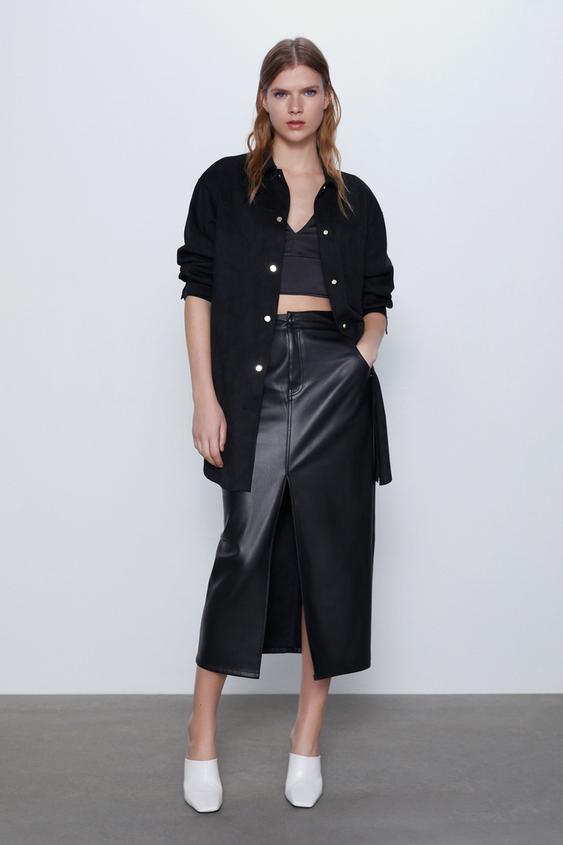 zara women's faux suede jacket