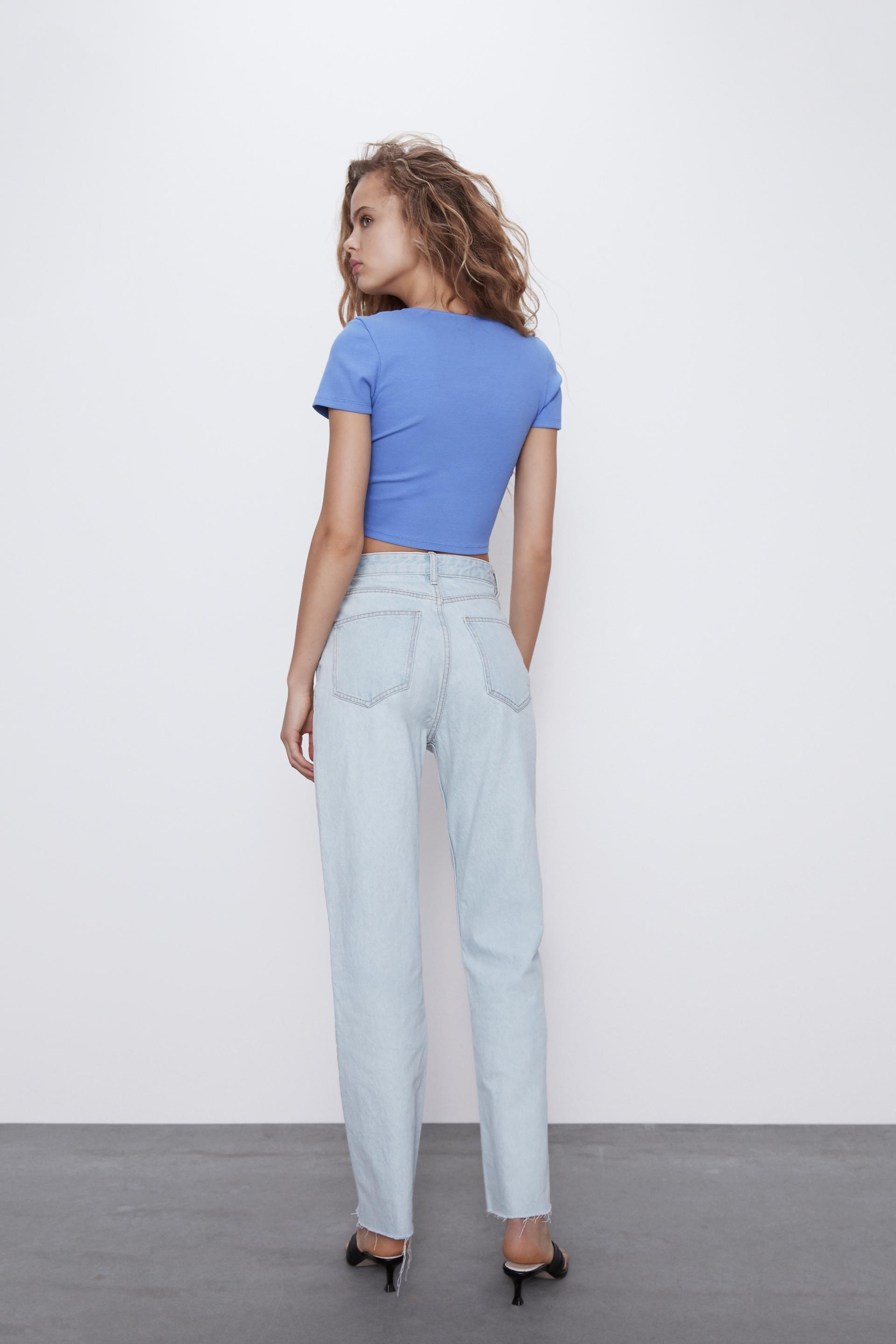 CROPPED T-SHIRT WITH GATHERED DETAIL 