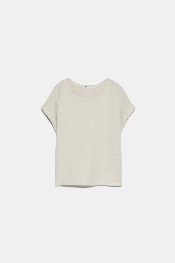 t shirt gris femme zara