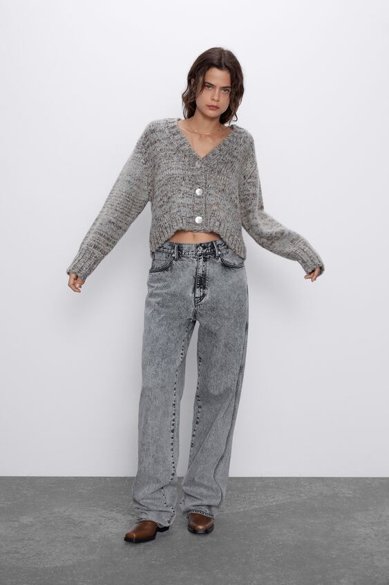 Image 1 of CROPPED WOOL BLEND CARDIGAN from Zara