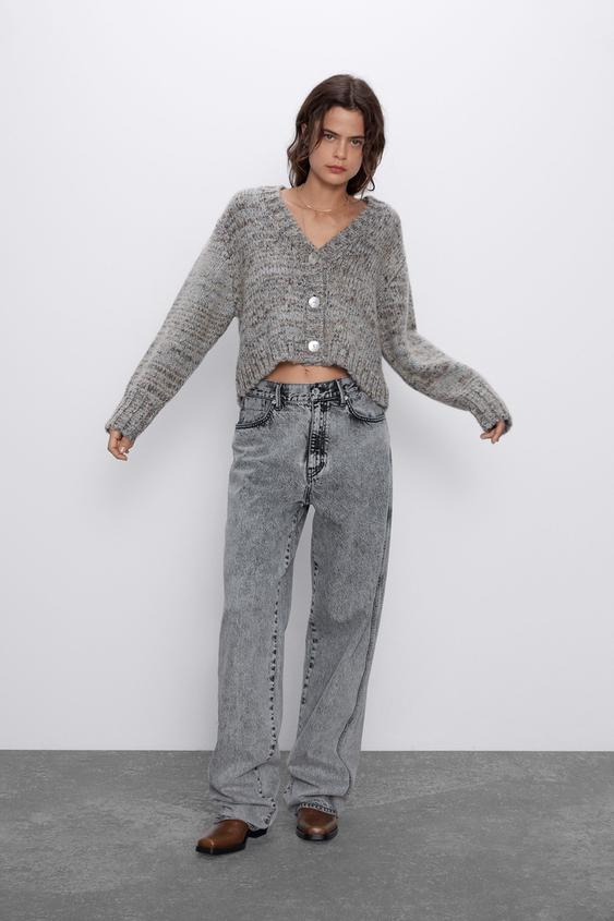 Image 1 of CROPPED WOOL BLEND CARDIGAN from Zara