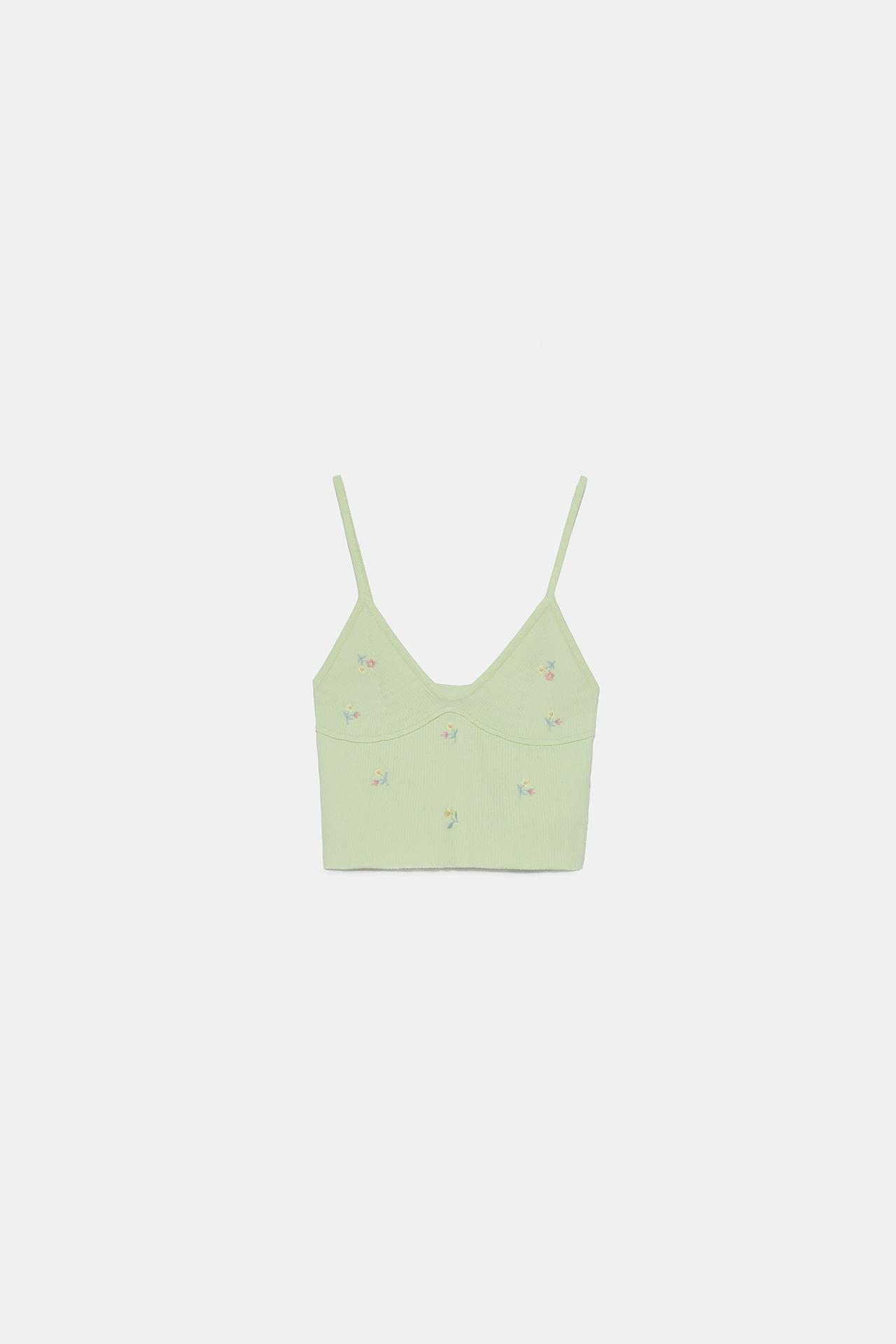 Image 2 of FLORAL EMBROIDERY TOP from Zara