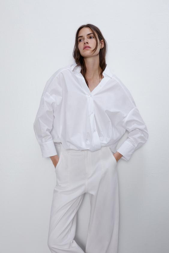 Knotted Poplin Shirt Zara United States