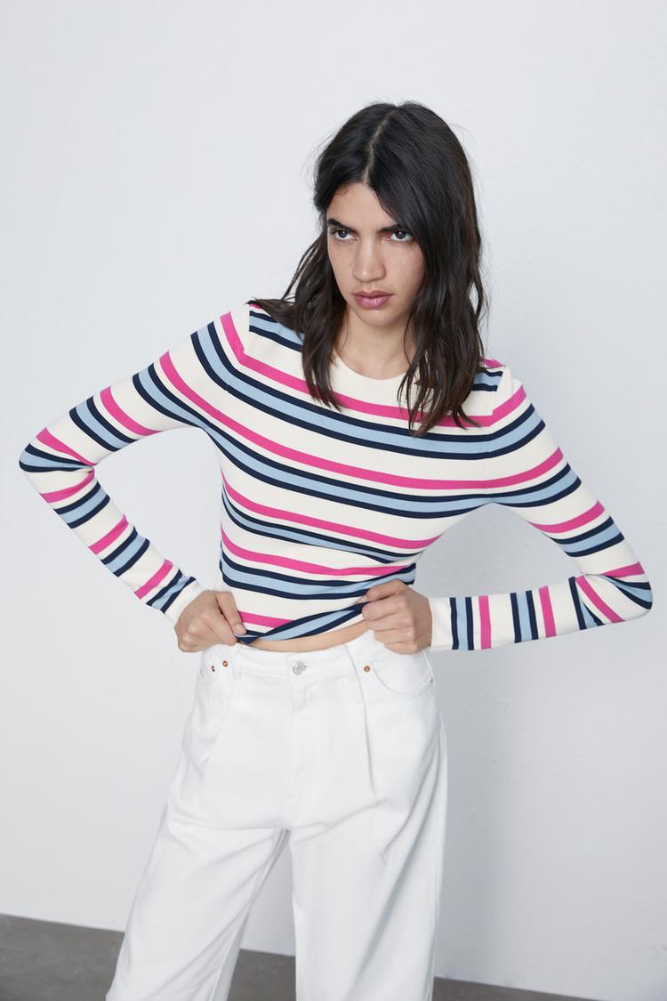 Pullover In Maglia A Righe Zara Italia Italy