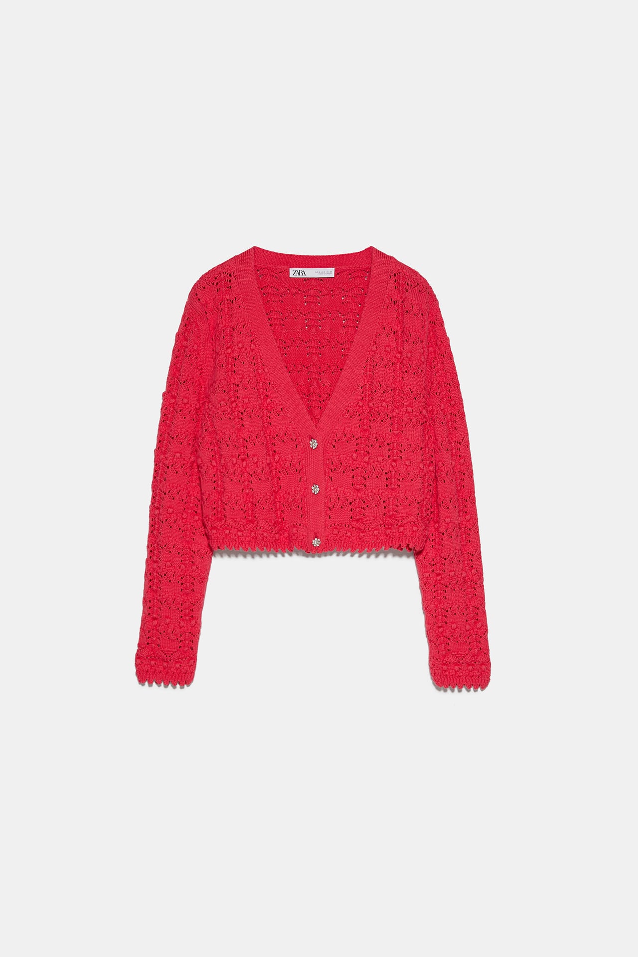 Image 1 of CROPPED POINTELLE CARDIGAN from Zara