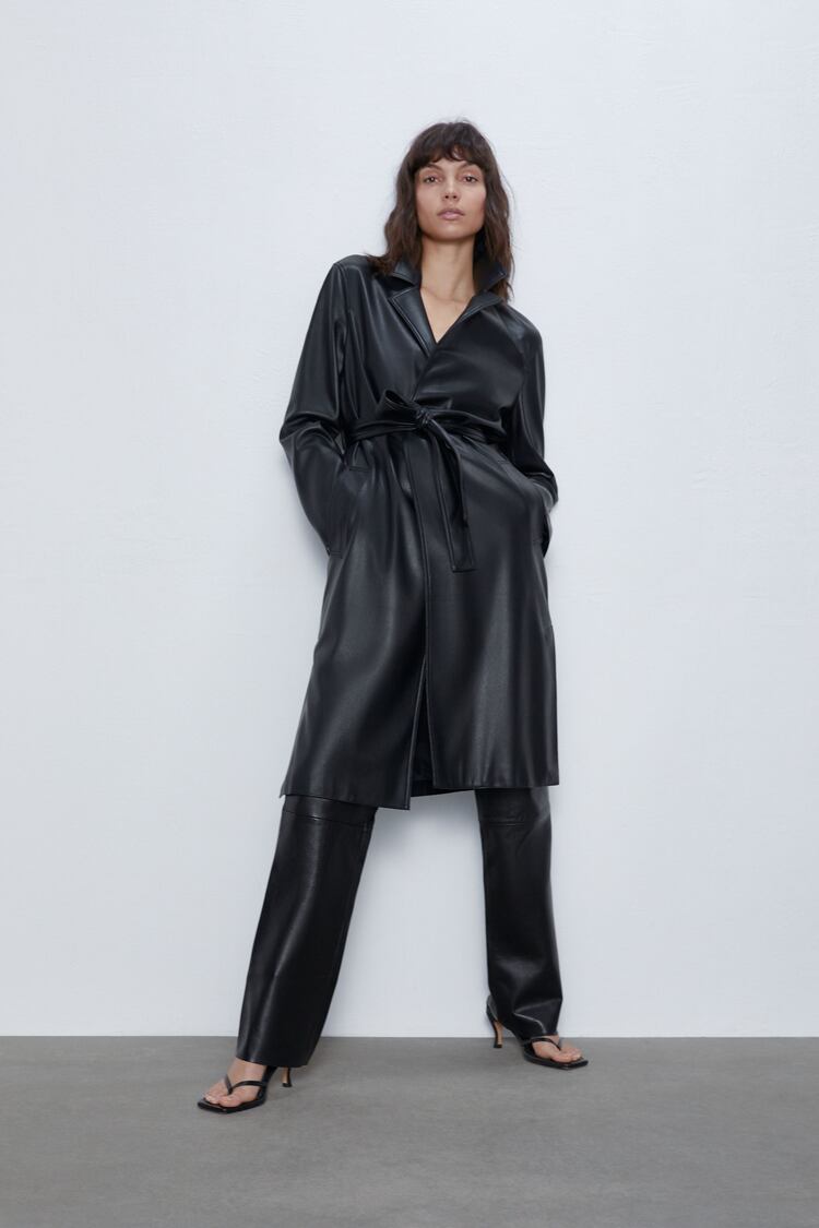 Image 1 of FAUX LEATHER TRENCH COAT from Zara