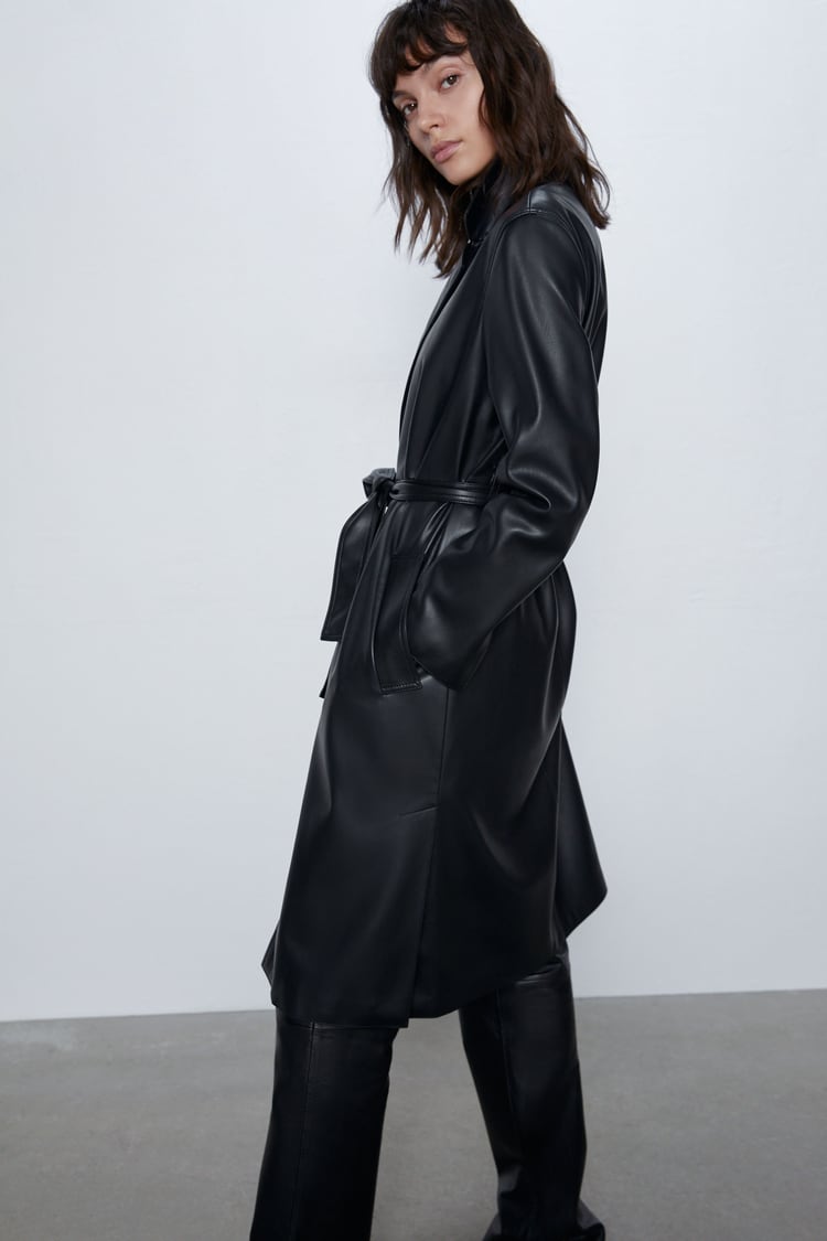 Image 3 of FAUX LEATHER TRENCH COAT from Zara
