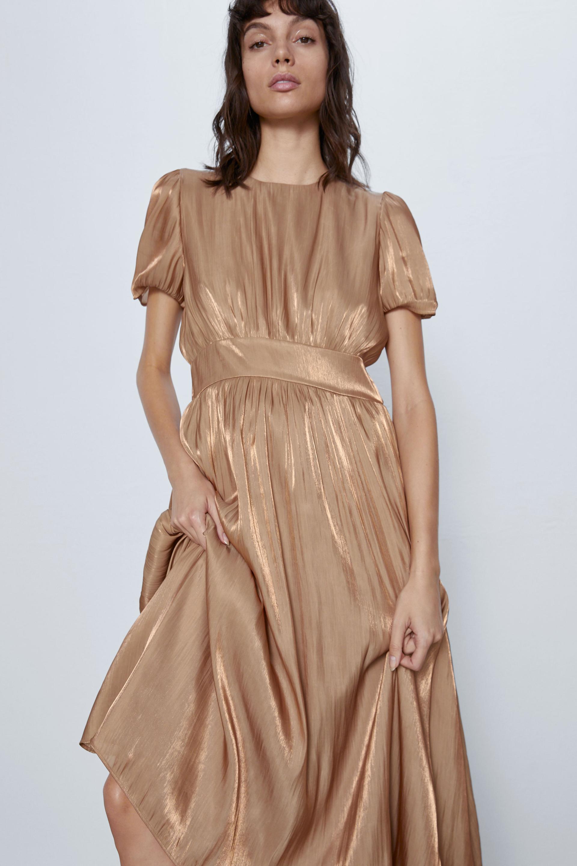Midi Dress With Gigot Sleeves Zara Indonesia