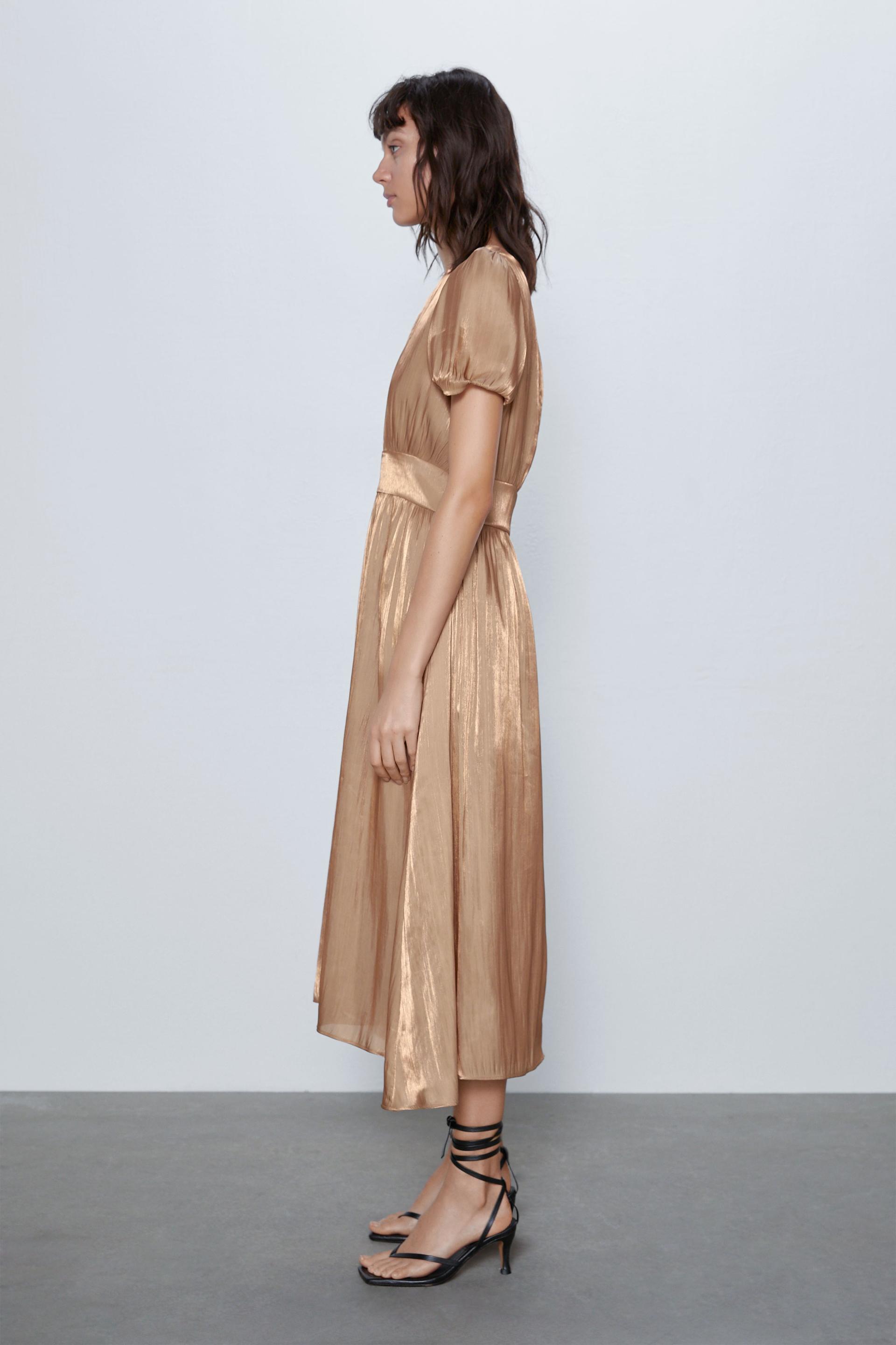 Midi Dress With Gigot Sleeves Zara Indonesia