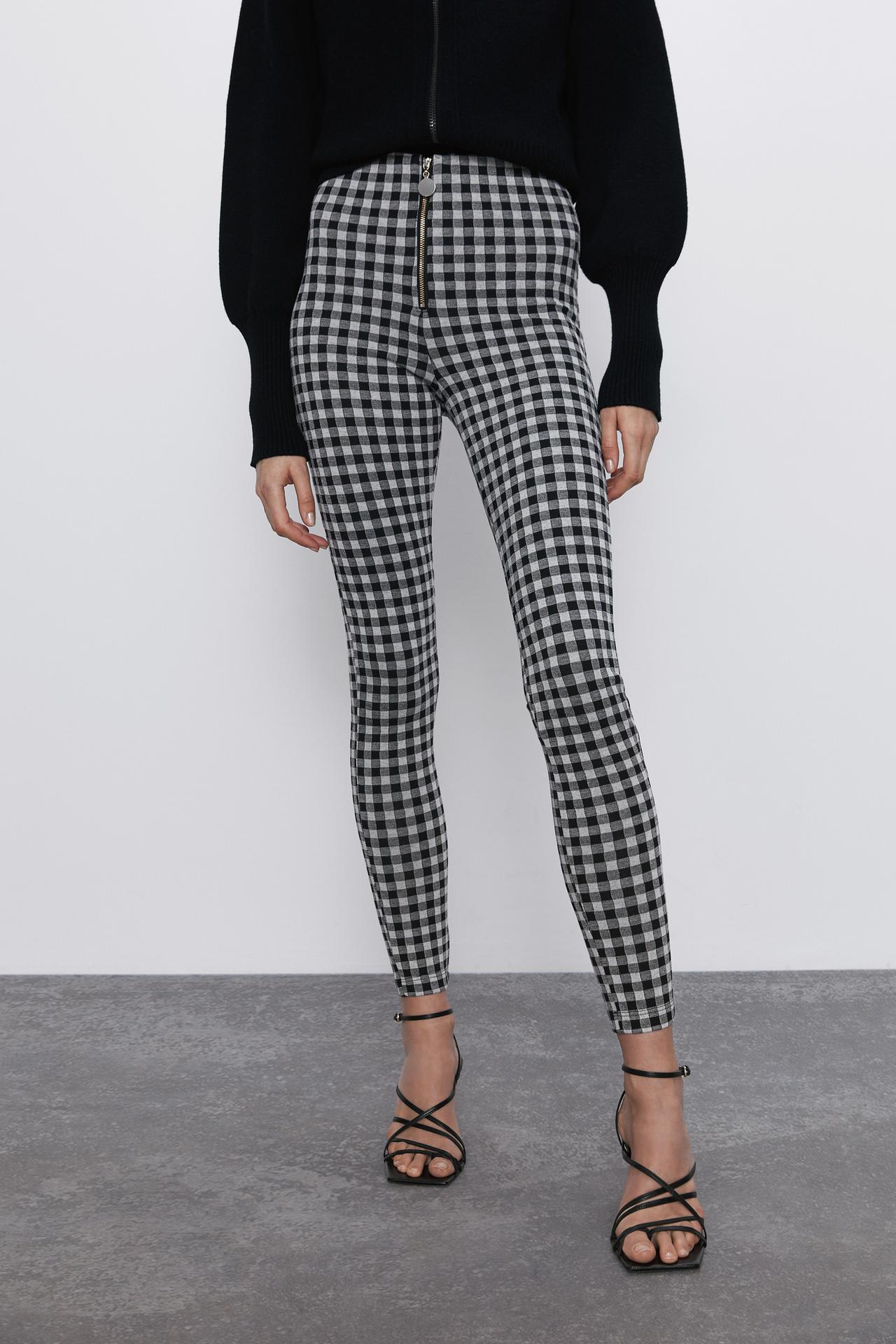 Image 2 of GINGHAM LEGGINGS from Zara