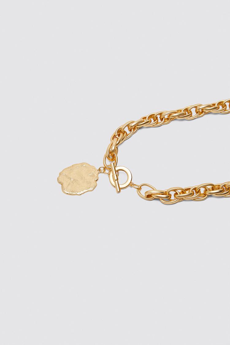 Link Necklace With Medallion Zara United Kingdom