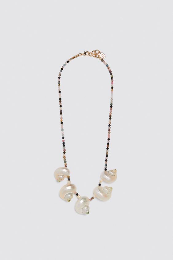 Special Edition Beaded Shell Necklace Zara United States