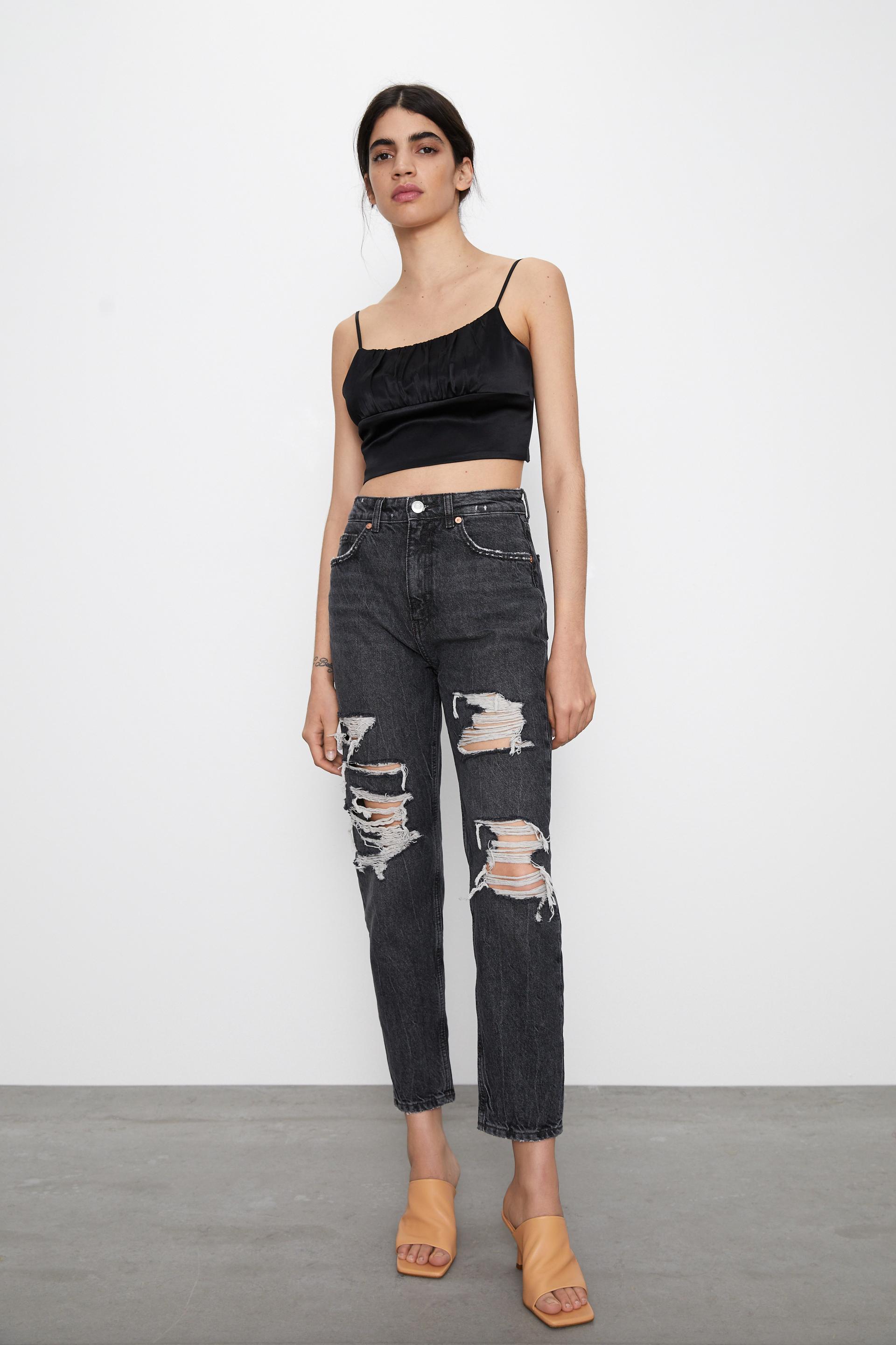 Satin Crop Top Zara Indonesia