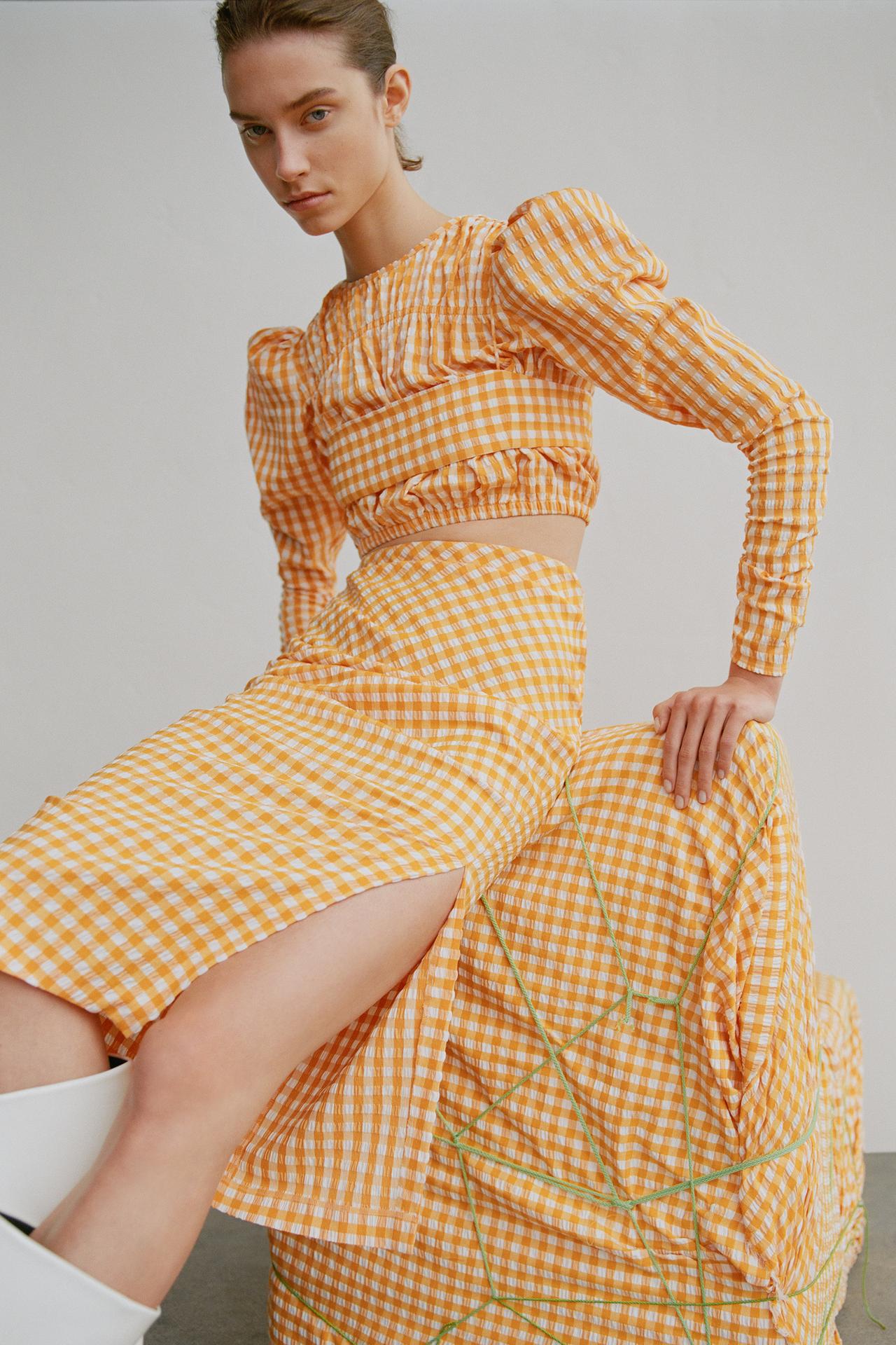 Image 3 of GINGHAM CHECK SKIRT from Zara