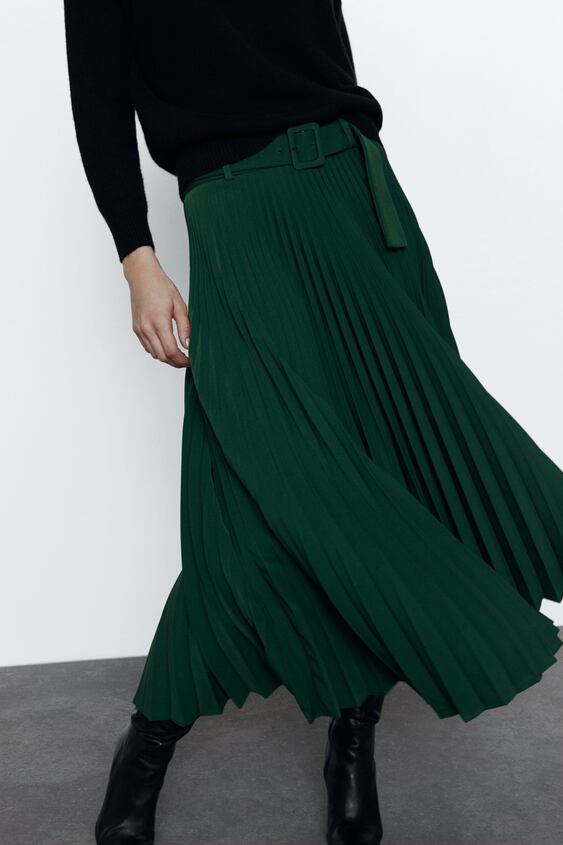 Image 2 of PLEATED SKIRT WITH BELT from Zara