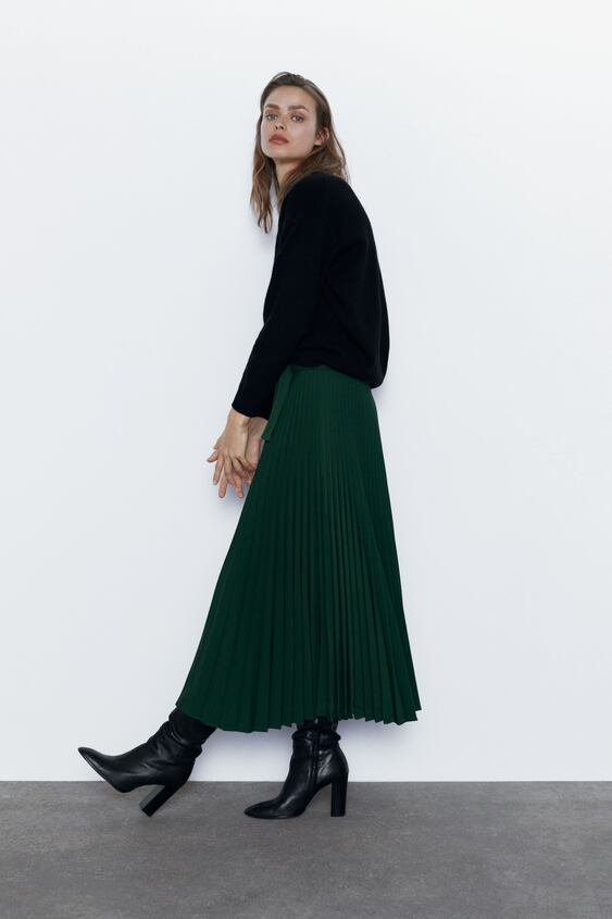 Image 4 of PLEATED SKIRT WITH BELT from Zara