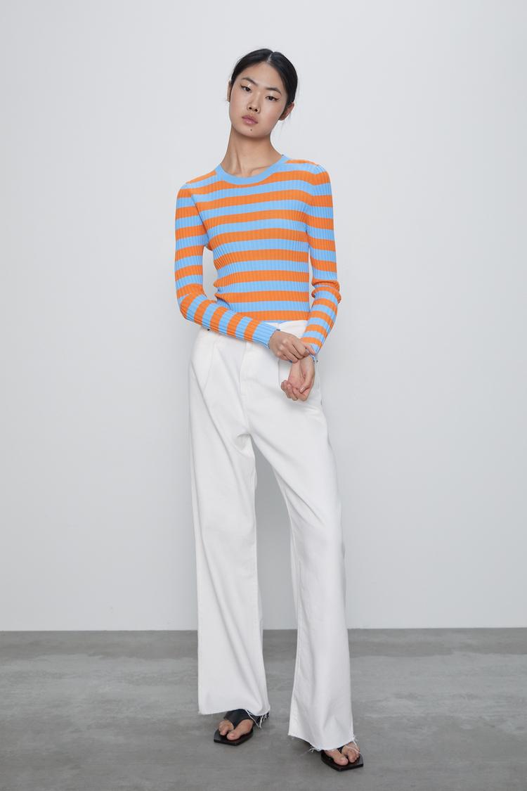 Pullover In Maglia A Righe Zara Italia Italy