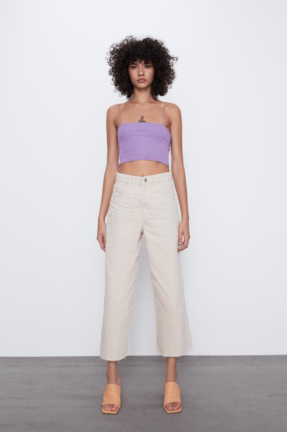 Hi Rise Culotte Jeans Trf Zara Brasil
