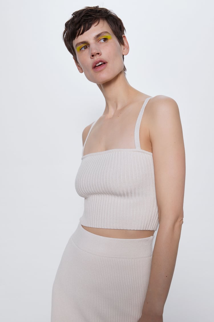 Image 2 of RIBBED CROPPED TOP from Zara
