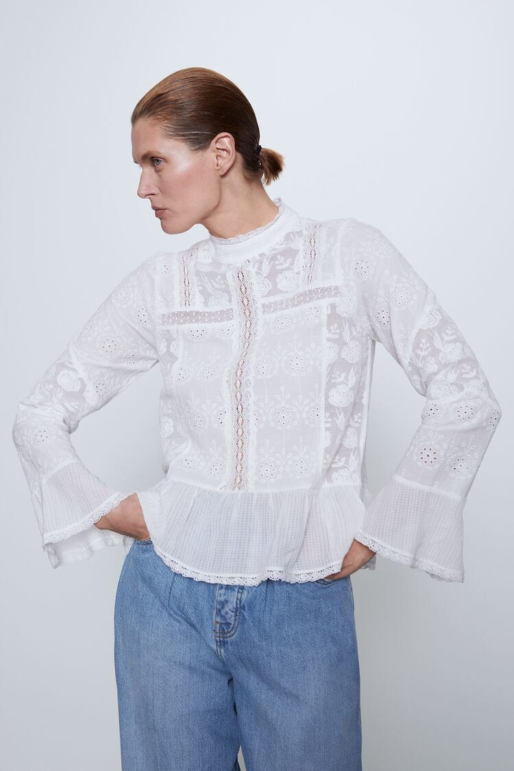 Image 2 of EMBROIDERED SHIRT from Zara