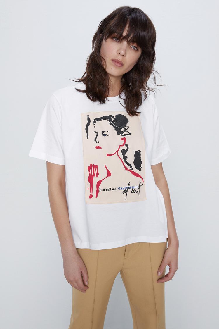 T Shirt With Front Print Zara Poland