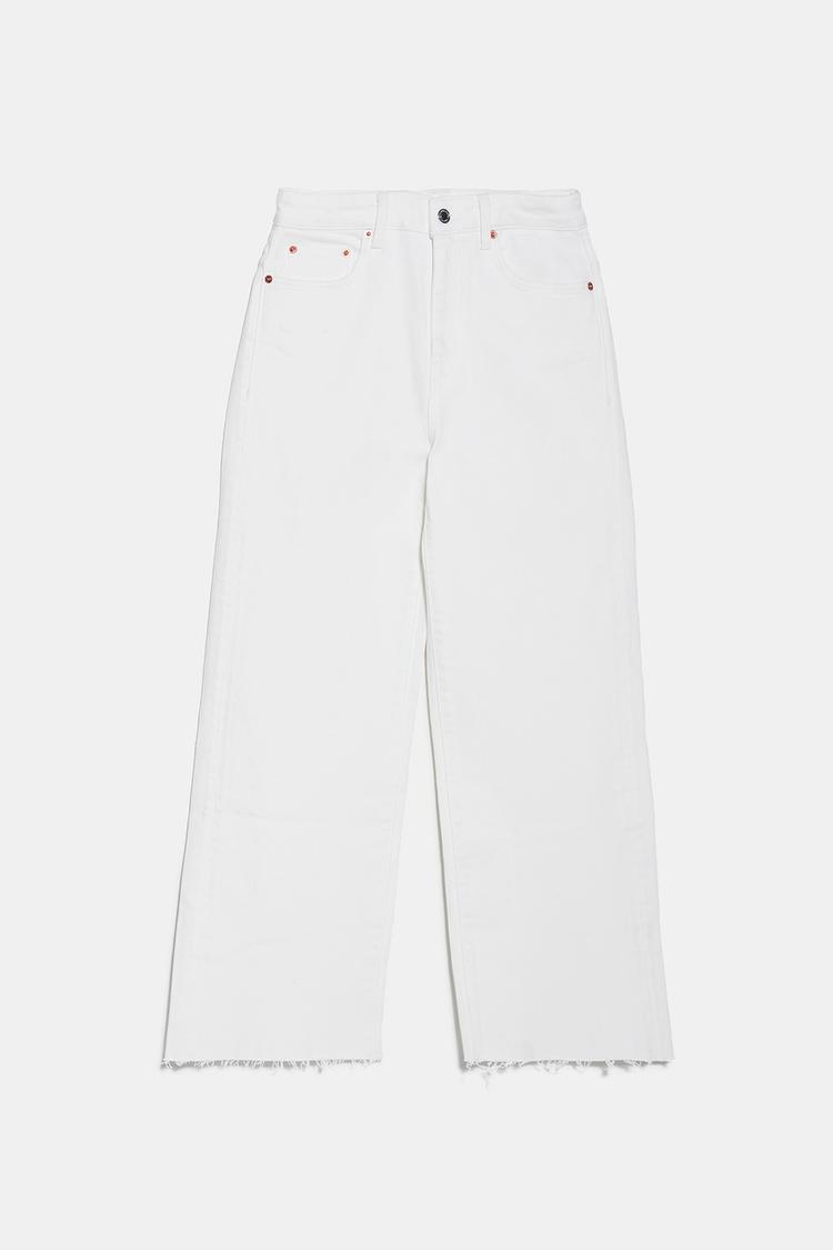 Zw Premium Culotte Jeans In White Zara Argentina