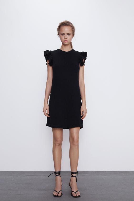 Tricot Jurk Met Volants Zara Nederland