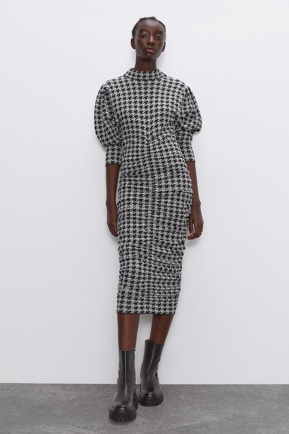 ドレープ入りジャガードワンピース Zara Japan 日本