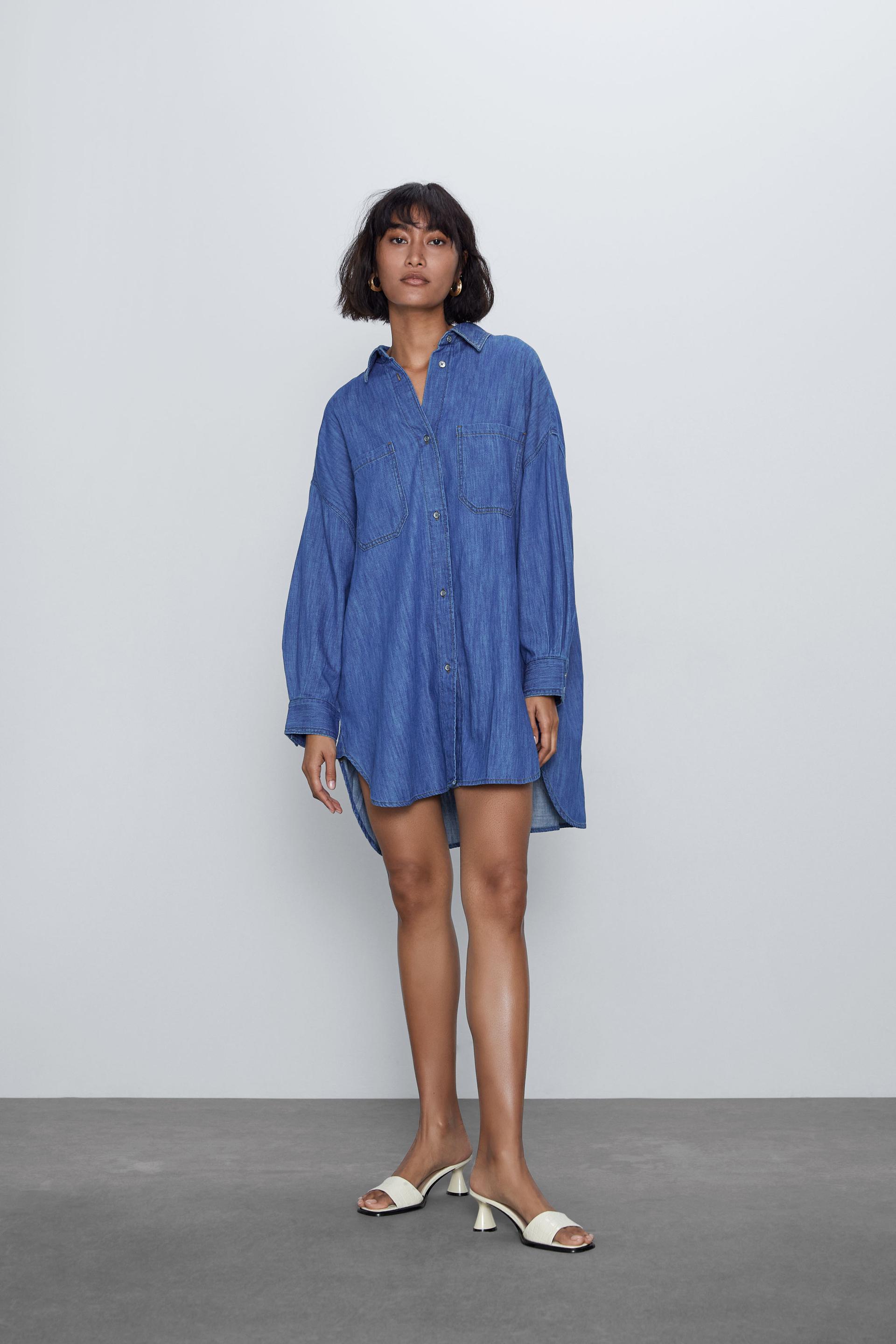 Image 1 of OVERSIZED SHIRT DRESS from Zara
