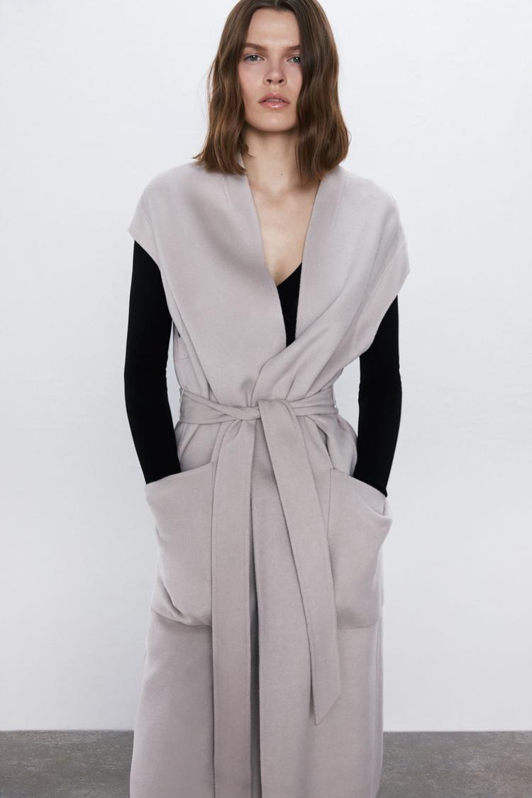 Image 2 of BELTED WOOL BLEND WAISTCOAT from Zara