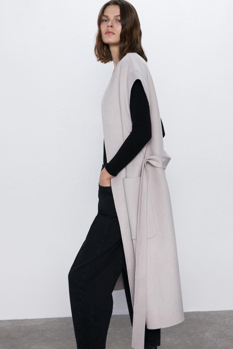 Image 3 of BELTED WOOL BLEND WAISTCOAT from Zara