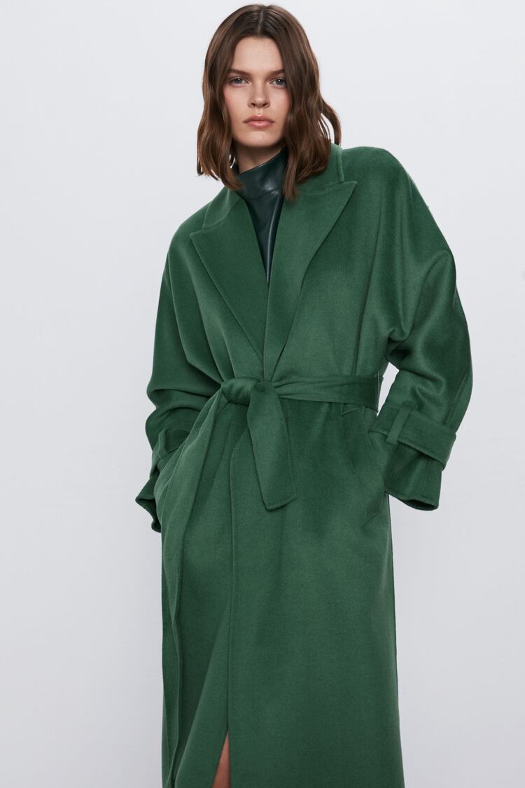 Image 2 of BELTED COAT WITH FULL SLEEVES from Zara