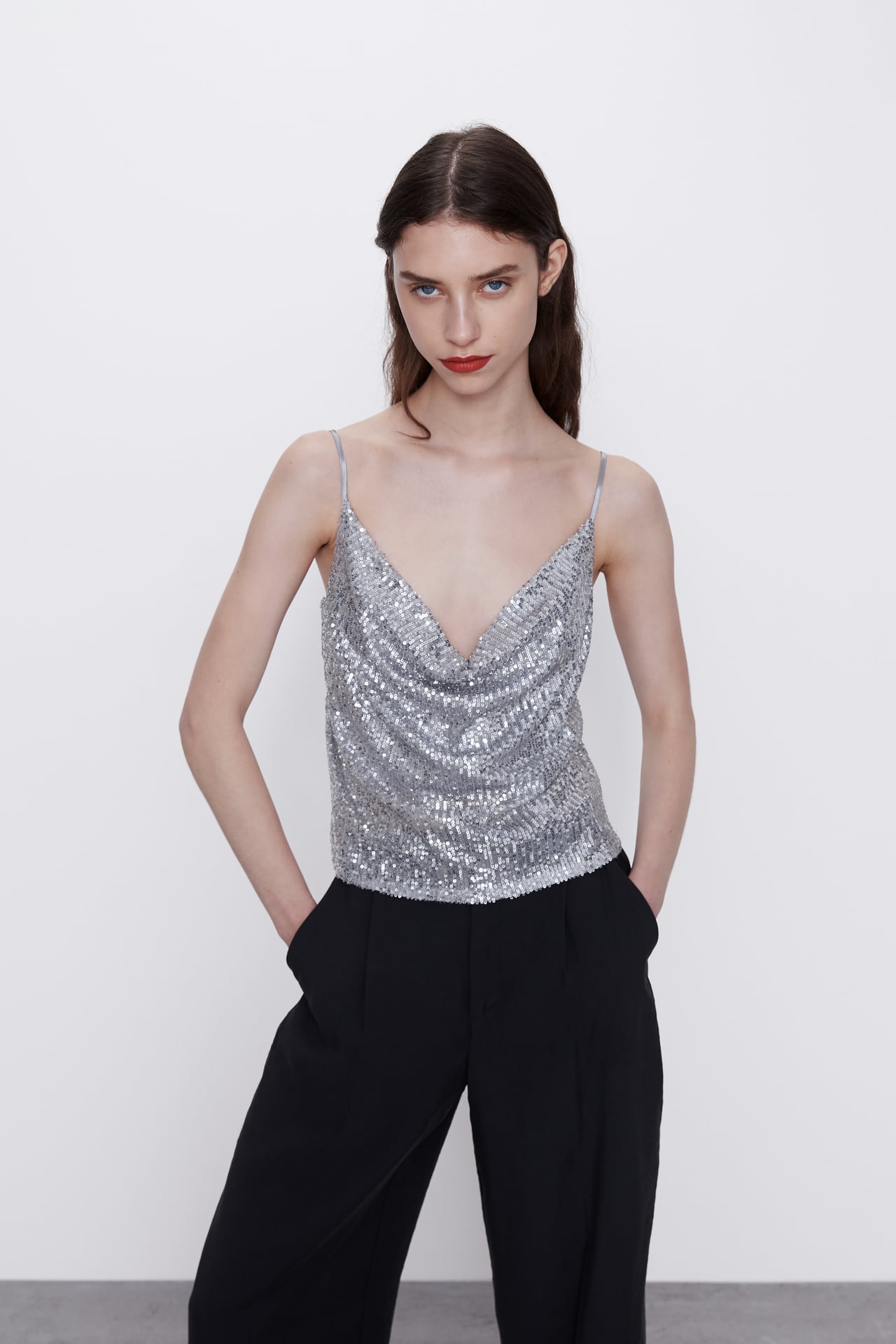 Image 2 of SEQUINNED TOP from Zara