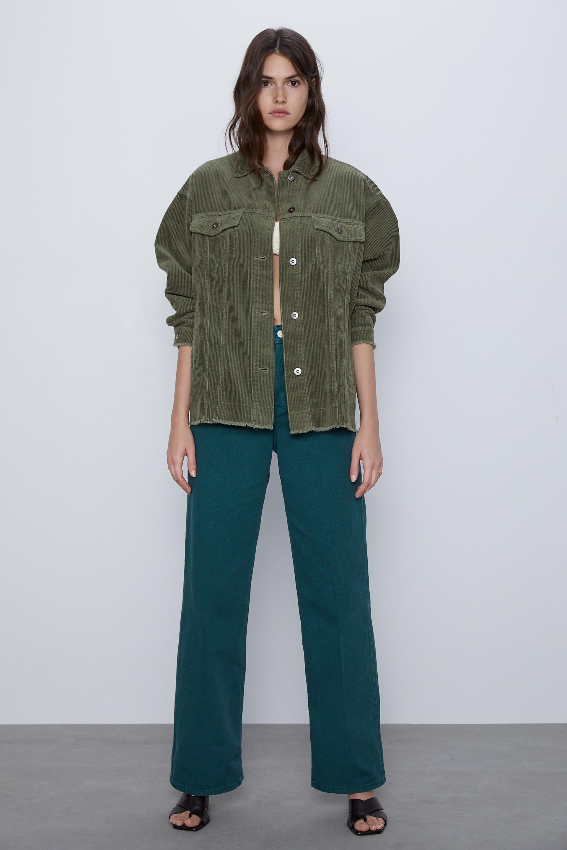 Corduroy Oversized Overshirt With Pockets Zara United Kingdom