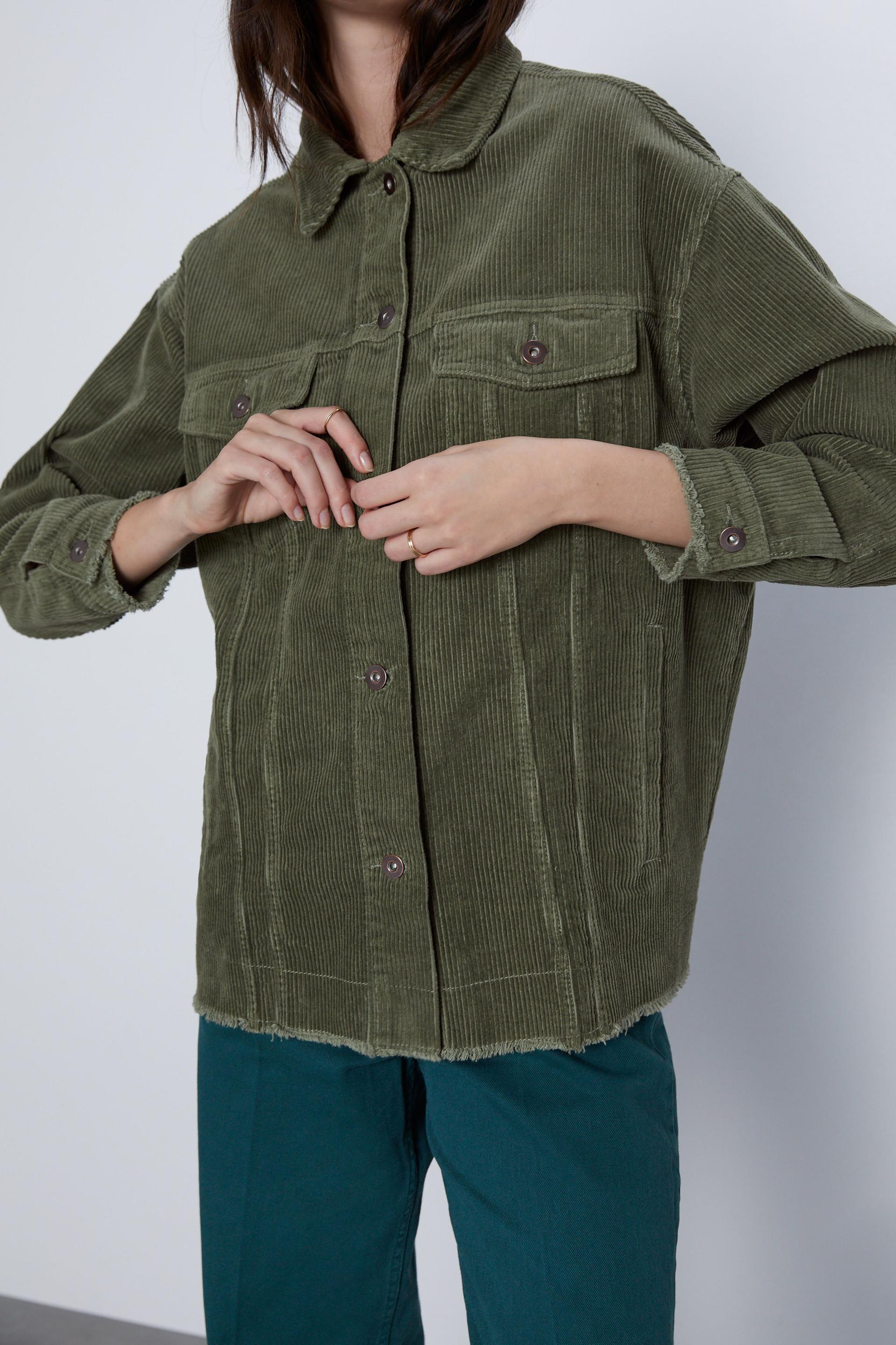 Corduroy Oversized Overshirt With Pockets Zara United Kingdom