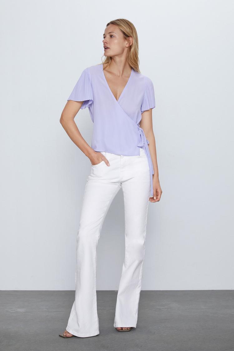 Blusa Manga Plisada Zara Espana