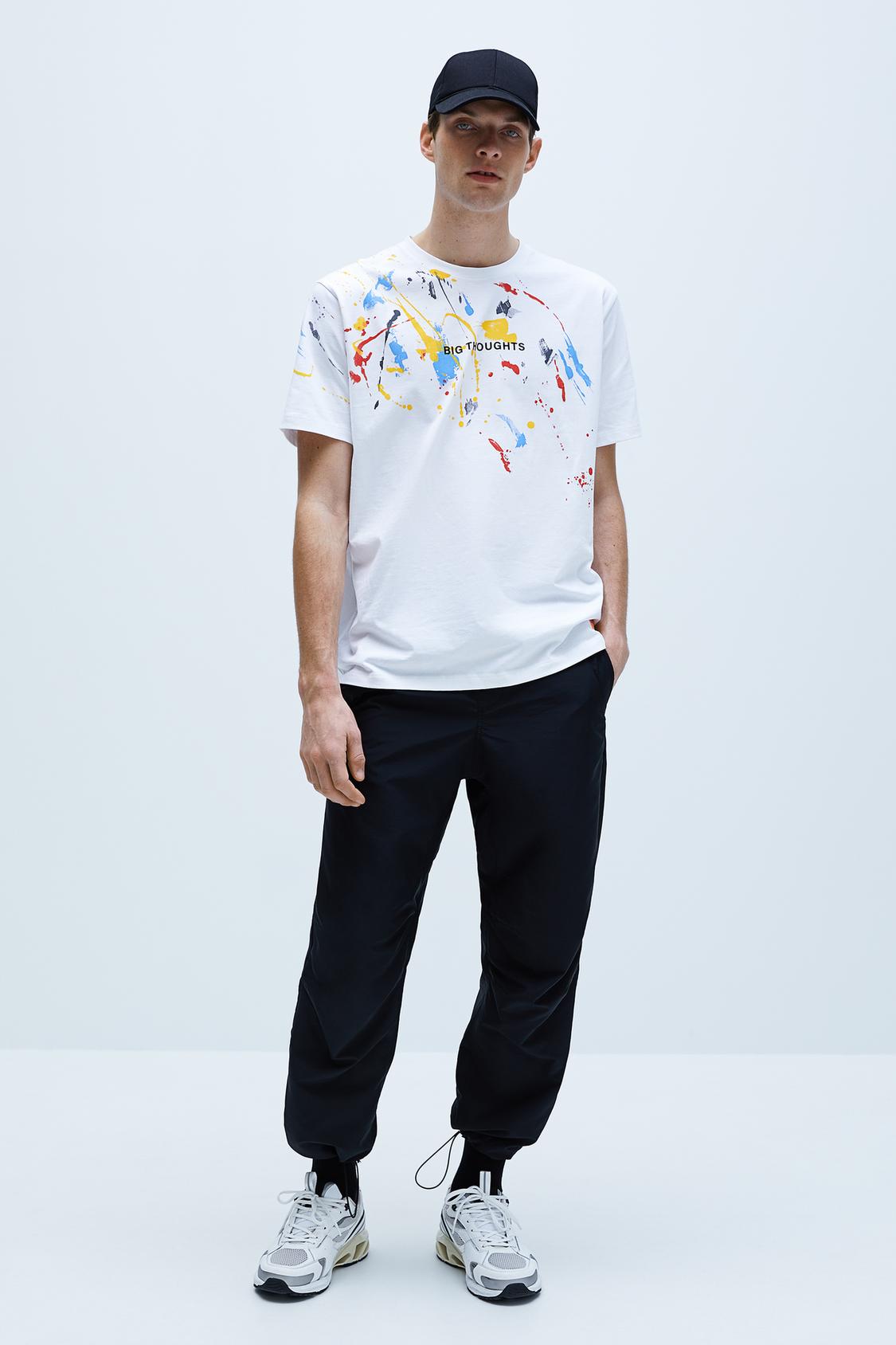 Boya Desenli T Shirt Zara Turkiye Turkey